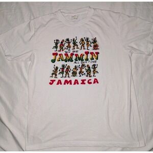 Genuine Jamaica Tee Adult XL We Be Jammin White Short Sleeve Graphic Print Tee